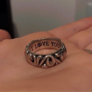 James Avery Engraved Ring with June Birthstone